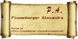 Pissenberger Alexandra névjegykártya